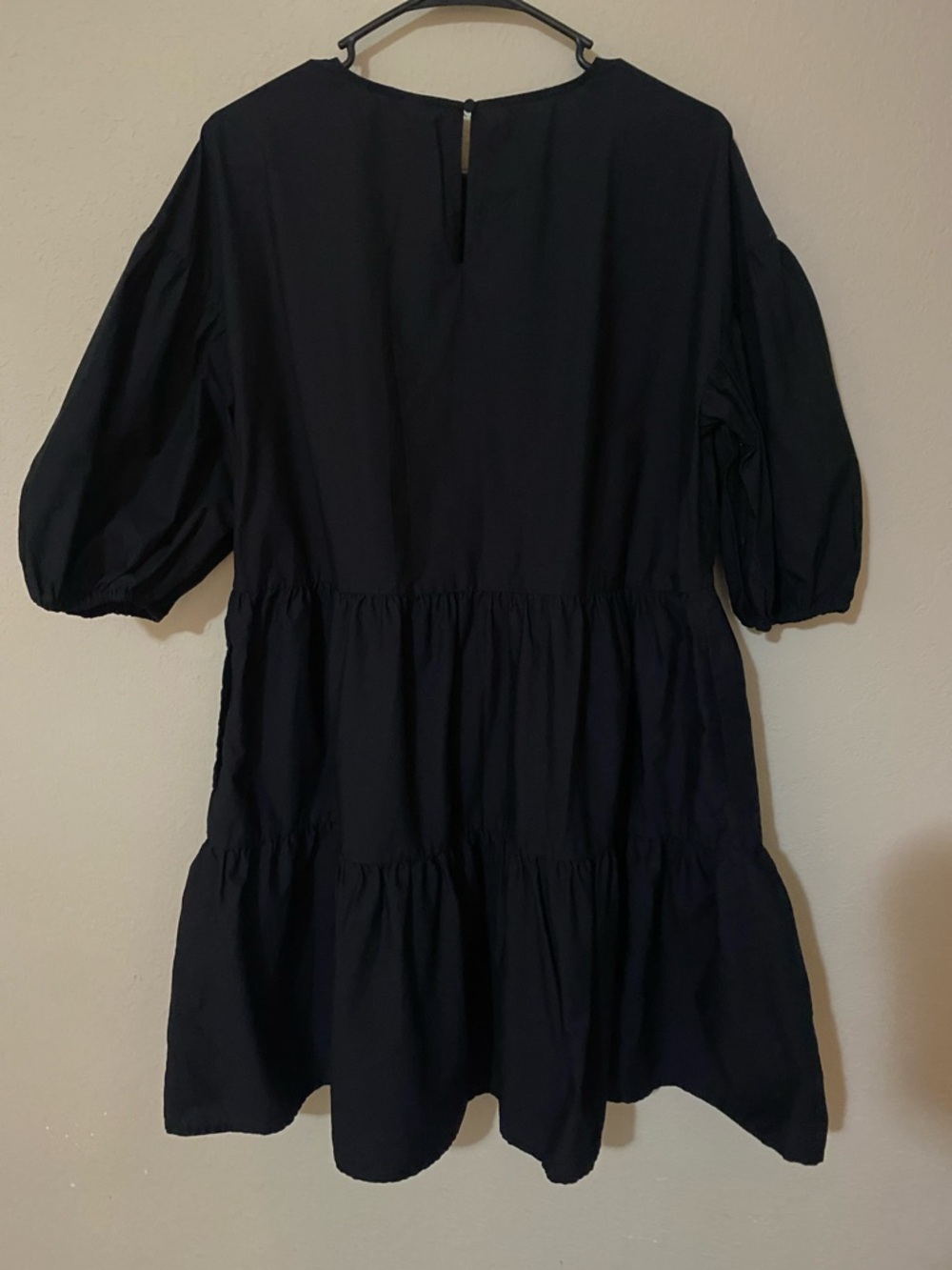 a new day Cotton Black Tiered Puff-Sleeve Casual Dress - Picture 8 of 10